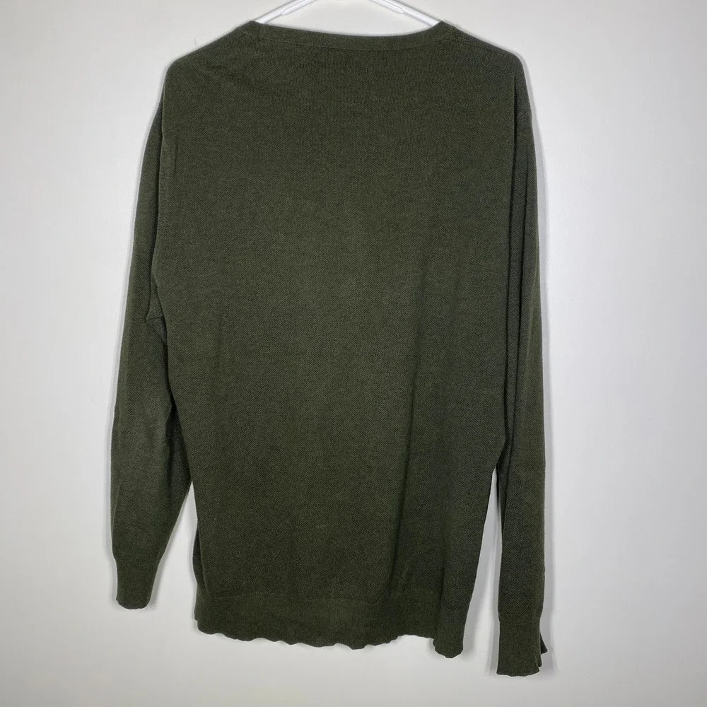 J.Crew Cotton Cashmere Blend Crewneck‎ Sweater Mens Large Olive Green